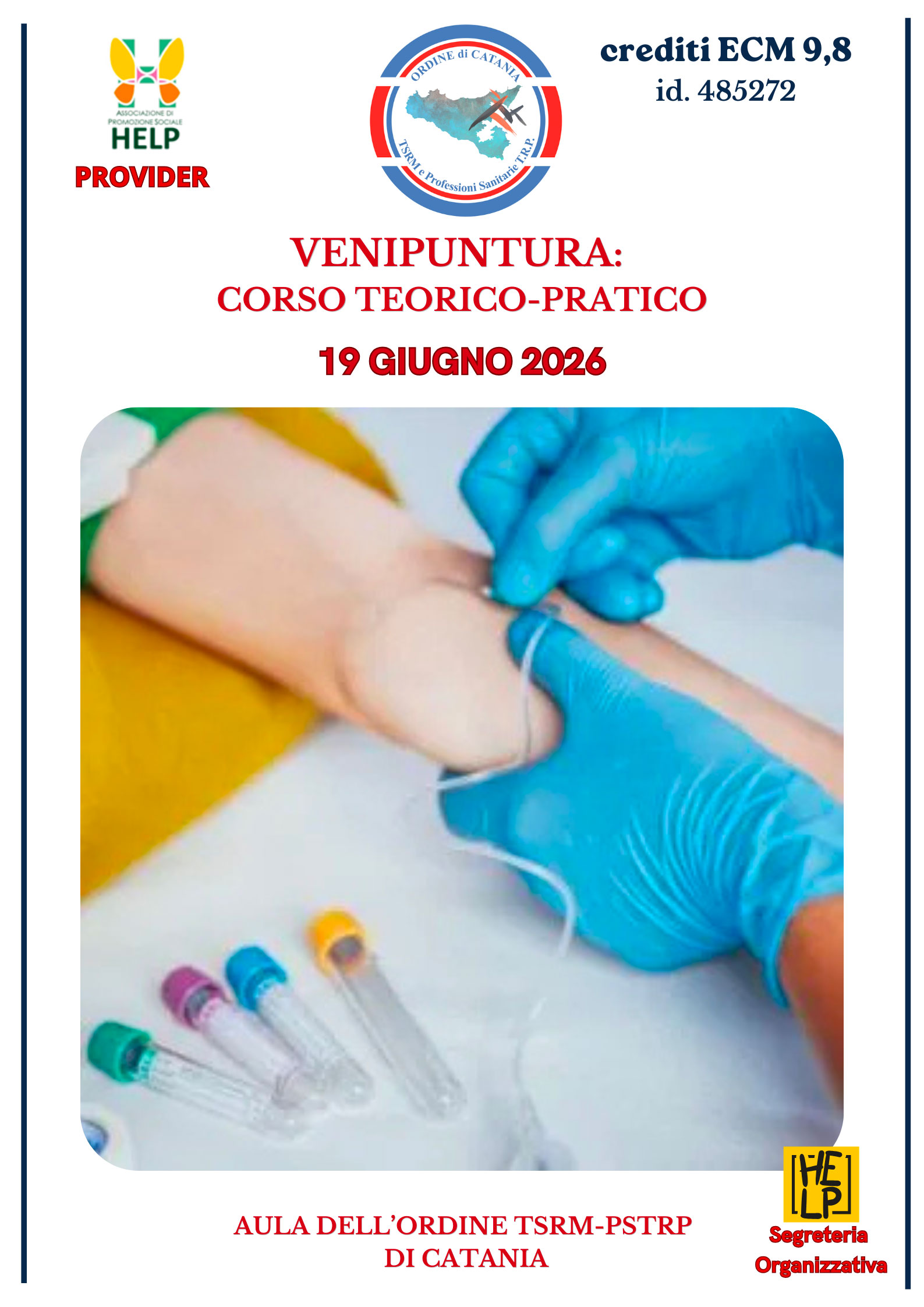 Corso Venipuntura del 19 giugno 2026 presso Ordine TSRM e PSTRP di Catania
